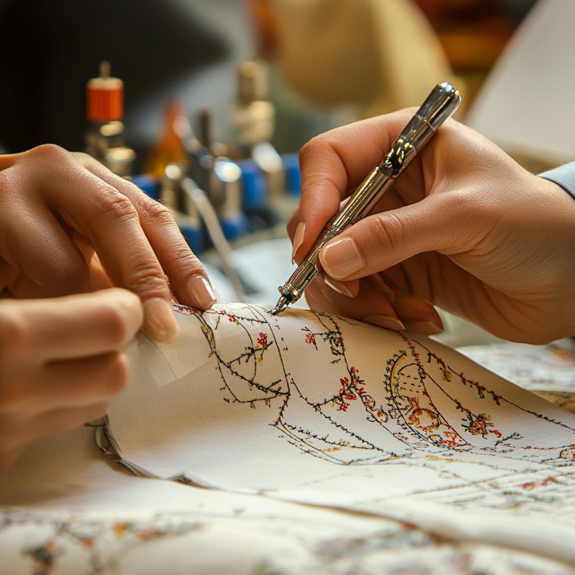 Ritratto del tutor Marco che disegna un motivo